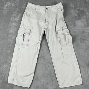 Vintage Y2K Levi's Baggy Beige Cargo Pants Size 34x28 Loose Cargo Straight Skate